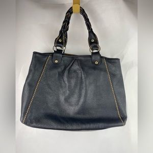 Plinio Visona Black Leather Purse Made in Italy
